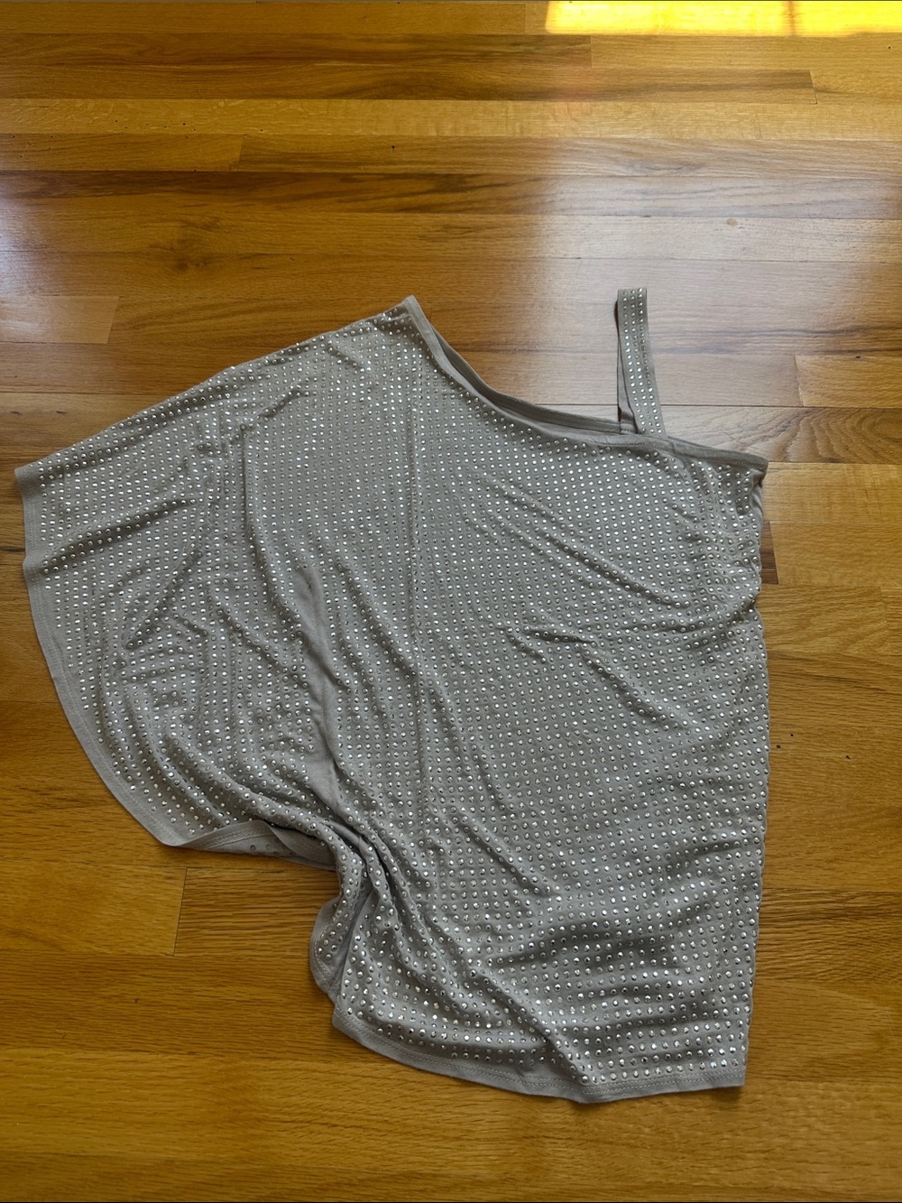 INC One-Shoulder Silver-Studded Top